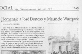 Homenaje a José Donoso y Mauricio Wacquez