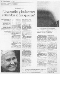 "Una escribe y los lectores entienden lo que quieren" (entrevista)
