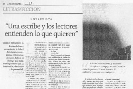 "Una escribe y los lectores entienden lo que quieren" (entrevista)