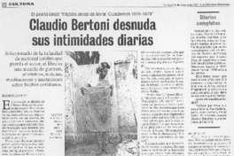 Claudio Bertoni desnuda sus intimidades diarias