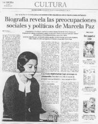 Biografía revela las preocupaciones sociales y políticas de Marcela Paz