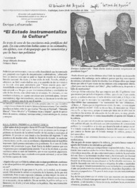 "El Estado instrumentaliza la cultura" (entrevista)