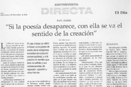 "Si la poesía desaparece, con ella se va el sentido de la creación" (entrevista)