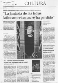 "La fantasía de las letras latinoamericanas se ha perdido"