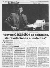 "Soy un cazador de epifanías de revelaciones e instantes" (entrevista)