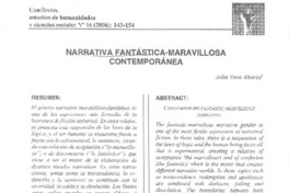 Narrativa fantástica-maravillosa contemporánea