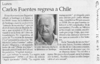 Carlos Fuentes regresa a Chile