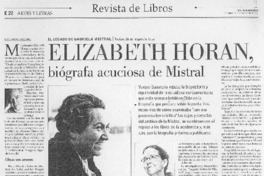 Elizabeth Horan, biógrafa acuciosa de Mistral