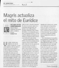 Magris actualiza en mito de Eurícide