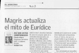 Magris actualiza en mito de Eurícide
