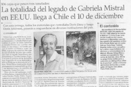 La totalidad del legado de Gabriela Mistral en EE.UU. llega a Chile el 10 de diciembre