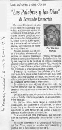 Las palabras y los días