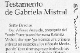 Testamento de Gabriela Mistral