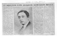 15 minutos con Joaquín Edwards Bello (entrevista)