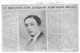 15 minutos con Joaquín Edwards Bello (entrevista)