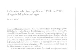 La literatura de ciencia política en Chile en 2006