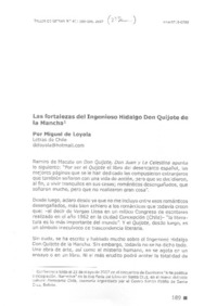 Las fortalezas del Ingenioso Hidalgo Don Quijote de La Mancha