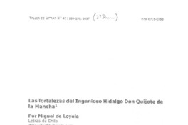 Las fortalezas del Ingenioso Hidalgo Don Quijote de La Mancha