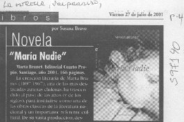 "María nadie"  [artículo] Susana Bravo
