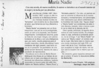 María nadie  [artículo] Alfredo Barría M.