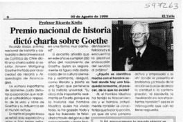Premio nacional de historia dictó charla sobre Goethe  [artículo]