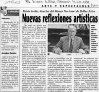 Nuevas reflexiones artísticas  [artículo]
