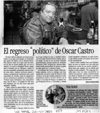 El regreso político de Oscar Castro  [artículo] Antonio Sandoval Cañon