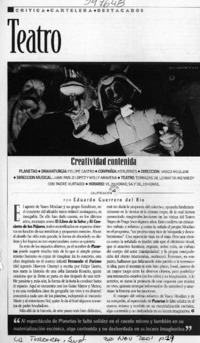 Creatividad contenida  [artículo] Eduardo Guerrero del Río