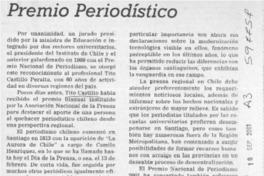 Premio periodístico  [artículo]