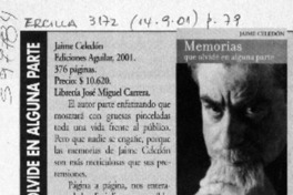 Memorias que olvidé en alguna parte  [artículo] Rosa María Verdejo