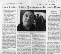 Oscar Castro, el actor que asesora a Fernando Flores  [artículo]