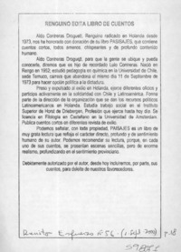 Renguino edita libro de cuentos  [artículo]