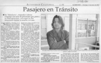 Pasajero en tránsito  [artículo] Carolina Andonie Dracos
