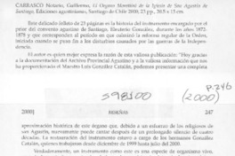 El Órgano Morettini de la Iglesia de San Agustón de Santiago  [artículo] Marciano Barrios Valdés
