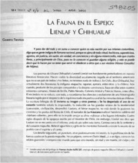 La fauna en el espejo, Lienlaf y de Chihuailaf  [artículo] Gilberto Triviños
