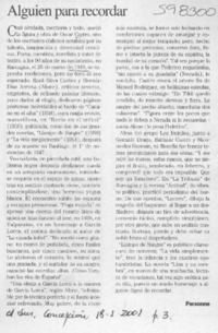 Alguien para recordar  [artículo] Personne