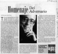 Homenaje del adversario  [artículo] Francisco José Folch