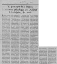 Díaz Eterovic inicia gira promocional  [artículo] Carolina Andonie D.