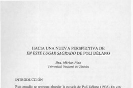 Hacia una nueva perspectiva de En este lugar sagrado de Poli Délano