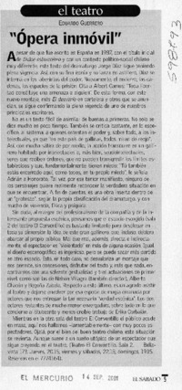 "Opera inmóvil"  [artículo] Eduardo Guerrero