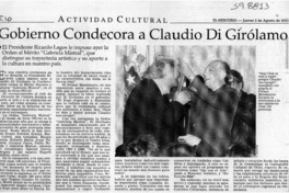 Gobierno condecora a Claudio Di Girólamo  [artículo]