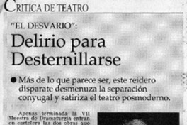 Delirio para desternillarse  [artículo] Pedro Labra Herrera