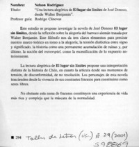 "Una lectura alegoría de El lugar sin límites de José Donoso, desde Walter Benjamín"  [artículo]