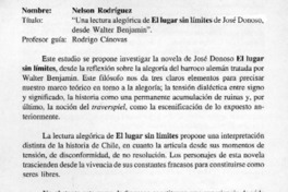 "Una lectura alegoría de El lugar sin límites de José Donoso, desde Walter Benjamín"  [artículo]