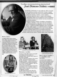 Novelista con reconocimiento internacional José Donoso Yáñez  [artículo]