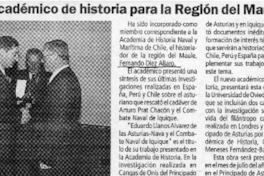 Nuevo académico de historia para la Región del Maule  [artículo]