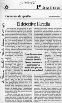 El detective Heredia  [artículo] Poli Délano