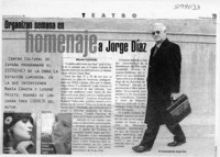 Organizan semana en homenaje a Jorge Díaz