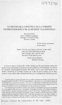 Lo difuso de la política en la versión cinematográfica de La muerte y la doncella