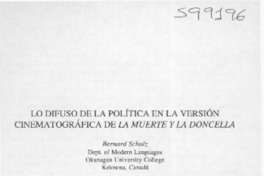 Lo difuso de la política en la versión cinematográfica de La muerte y la doncella